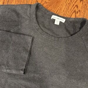 James Perse Long Sleeve Crew Neck Lightweight Sweatshirt Men's 3 L Dark Grey